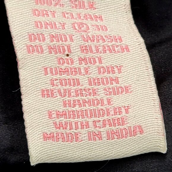 Silk Black & White Embroidered Tunic Dress With 3/4 Sleeves Size XL - Picture 10 of 13